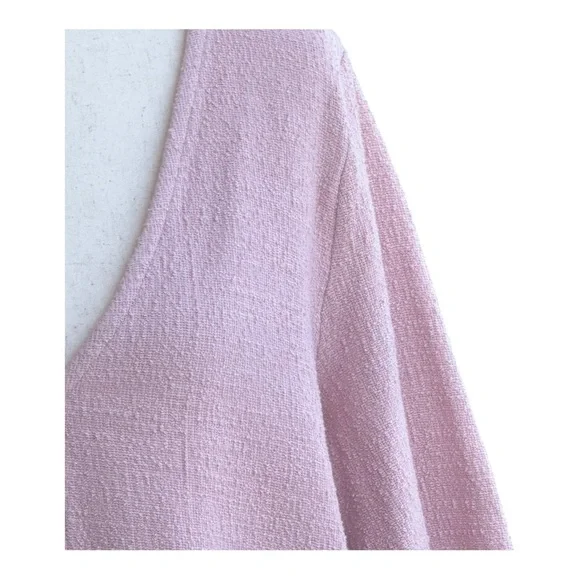 Madewell V-Neck Spring Blouse Textured Puff Sleeve Top Blush Pink Romantic XL - Picture 4 of 15